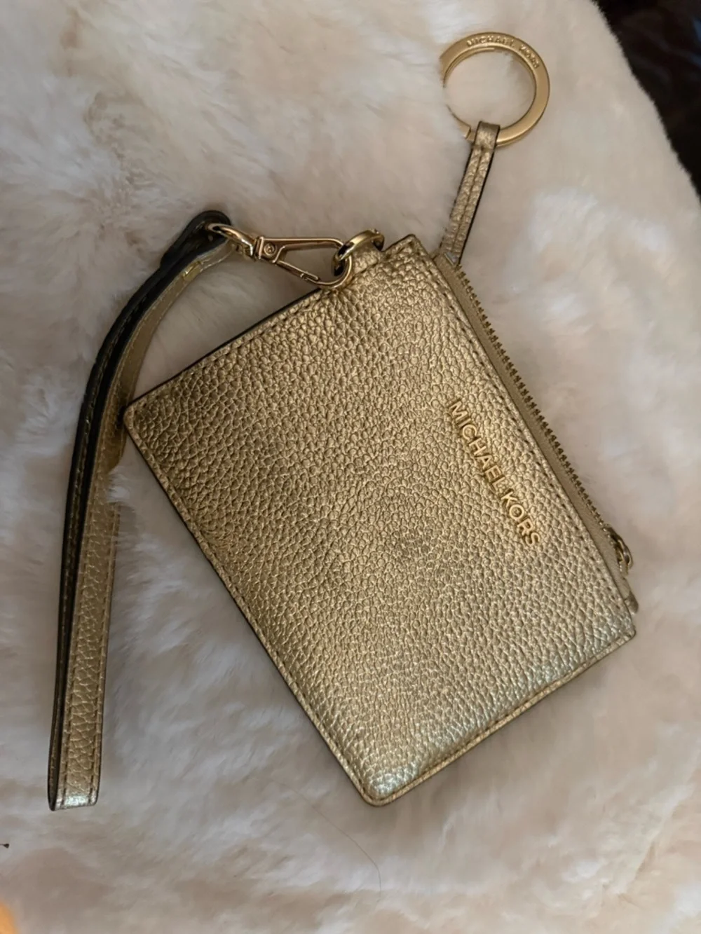 Michael Kors Metallic Gold Card Case with ID Window